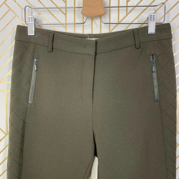 Gerard Darel Olive Green Quilted Zipper Pocket Leggings Pants Size 38 / US 6 - Picture 9 of 10